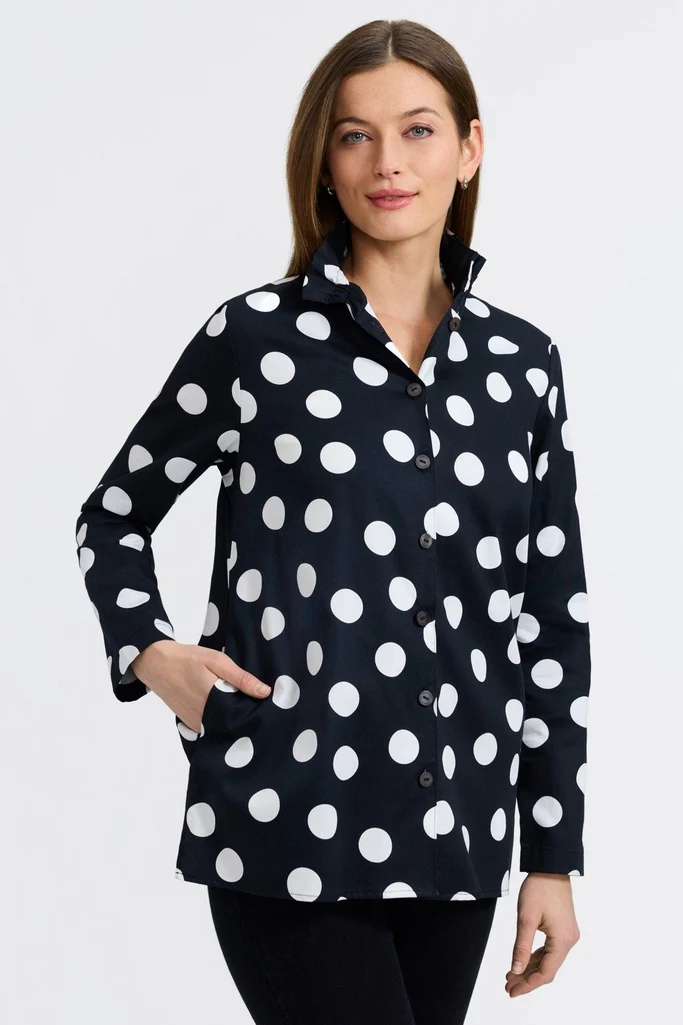 Carolina Polka Dot Long Sleeve Shirt Jacket - Image 7