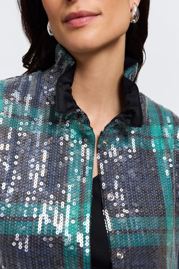Carolina Sequined Long Sleeve Shirt Jacket - Image 11