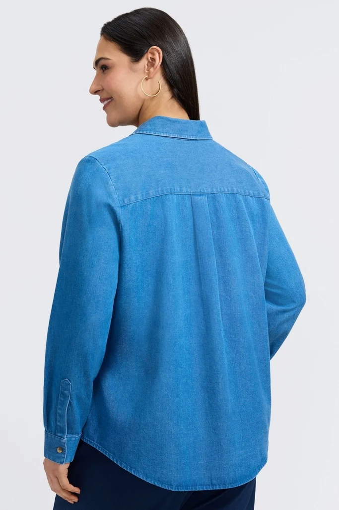 Charlie Plus Tencel® Denim Long Sleeve Shirt - Image 10