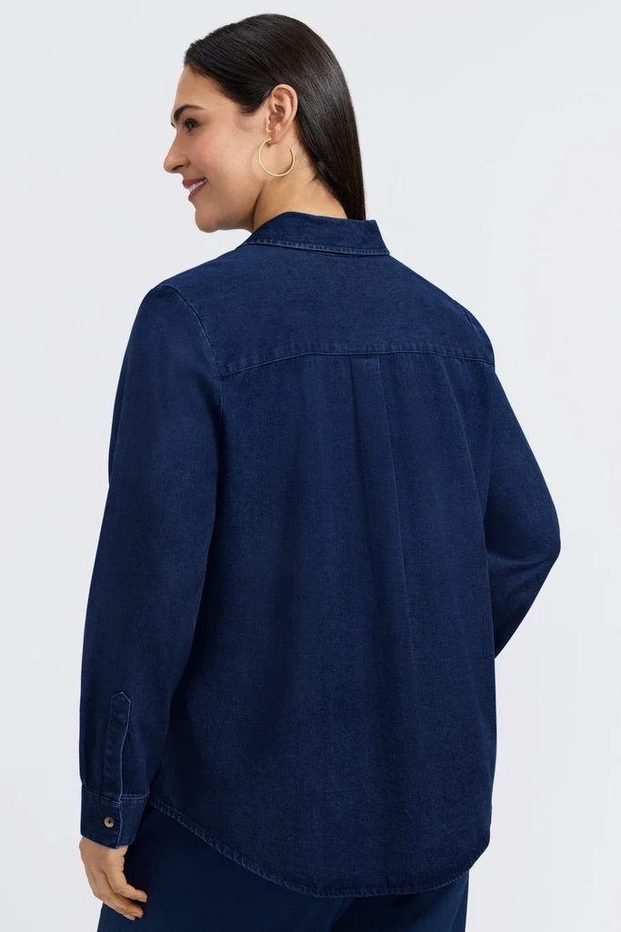 Charlie Plus Tencel® Denim Long Sleeve Shirt - Image 4