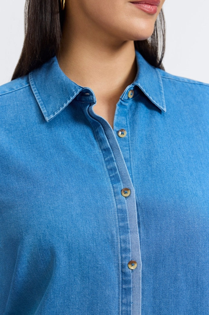 Charlie Plus Tencel® Denim Long Sleeve Shirt - Image 6