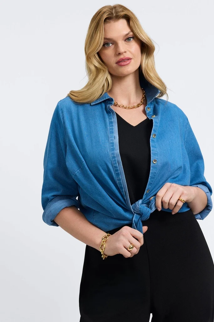 Charlie Plus Tencel® Denim Long Sleeve Shirt - Image 8