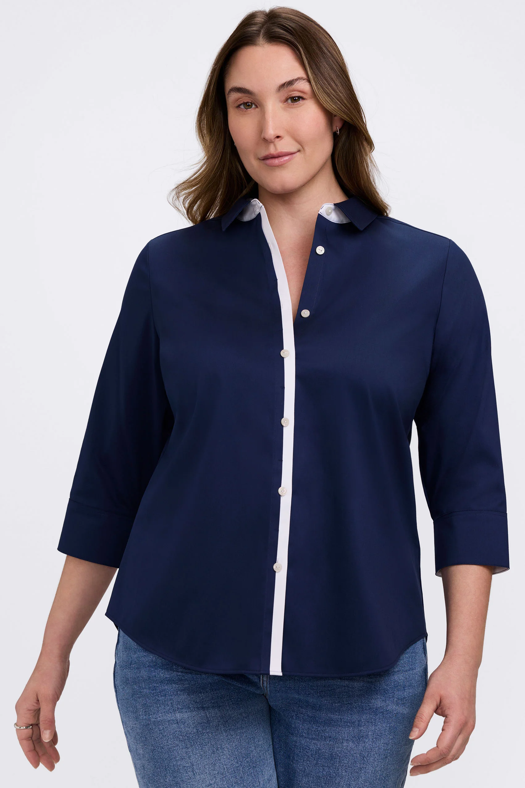 Charlie Plus White Trim 3/4 Sleeve Shirt - Image 4