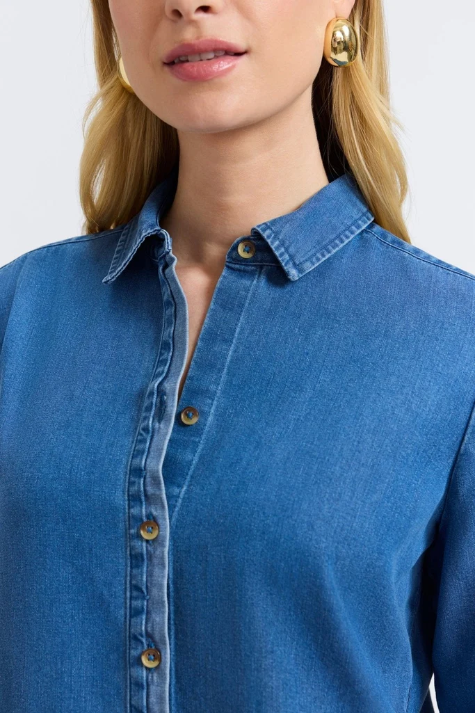 Charlie Tencel® Denim Long Sleeve Shirt - Image 3