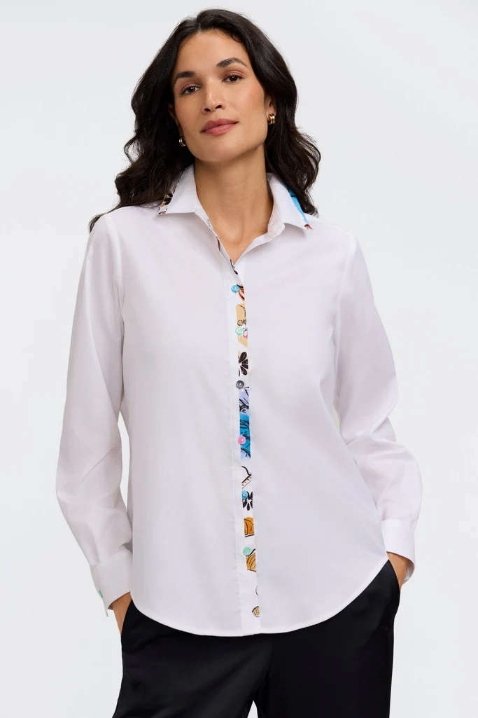 Charlie Tropical Watercolor Long Sleeve Shirt - Image 5