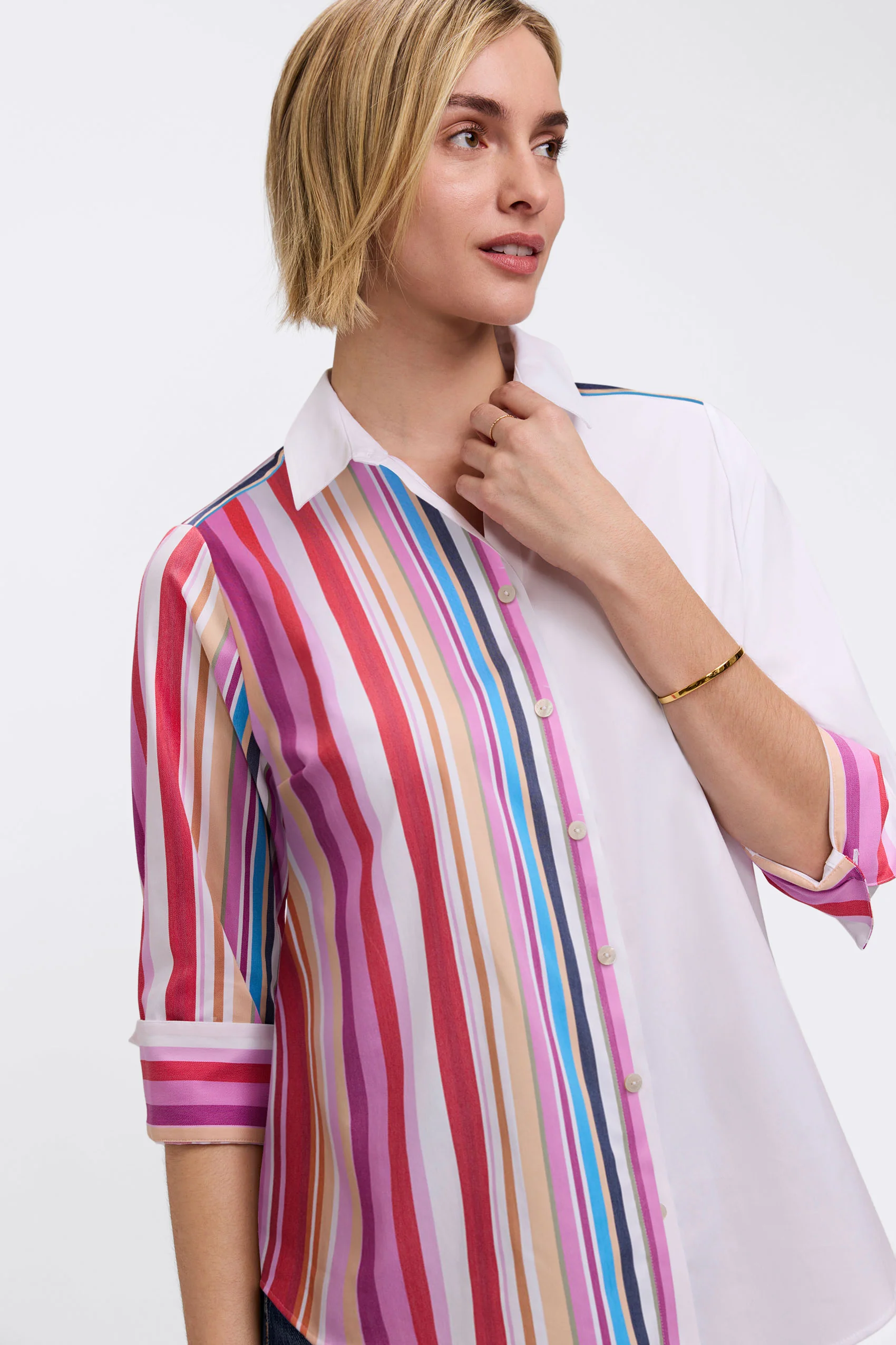 Charlie Variegated Stripe 3/4 Sleeve Shirt - Image 3