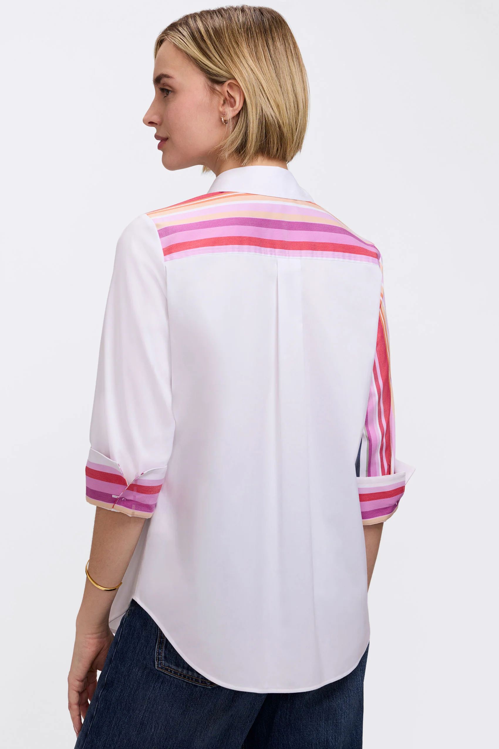 Charlie Variegated Stripe 3/4 Sleeve Shirt - Image 4