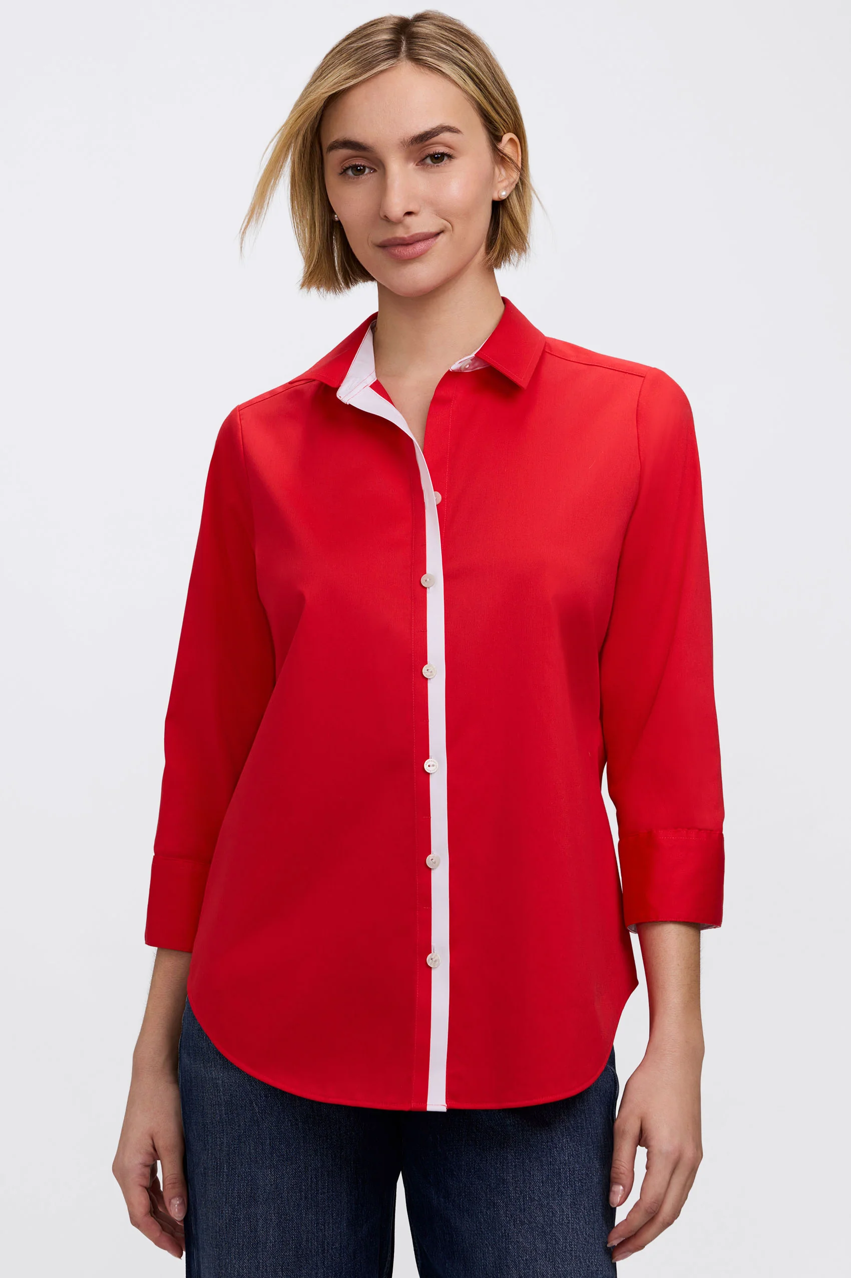 Charlie White Trim 3/4 Sleeve Shirt - Image 3