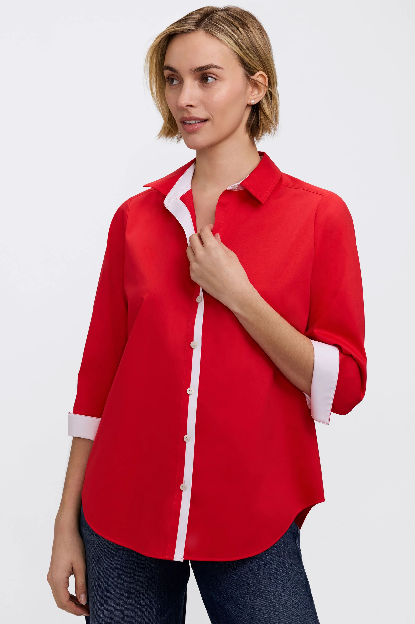 Charlie White Trim 3/4 Sleeve Shirt - Image 4