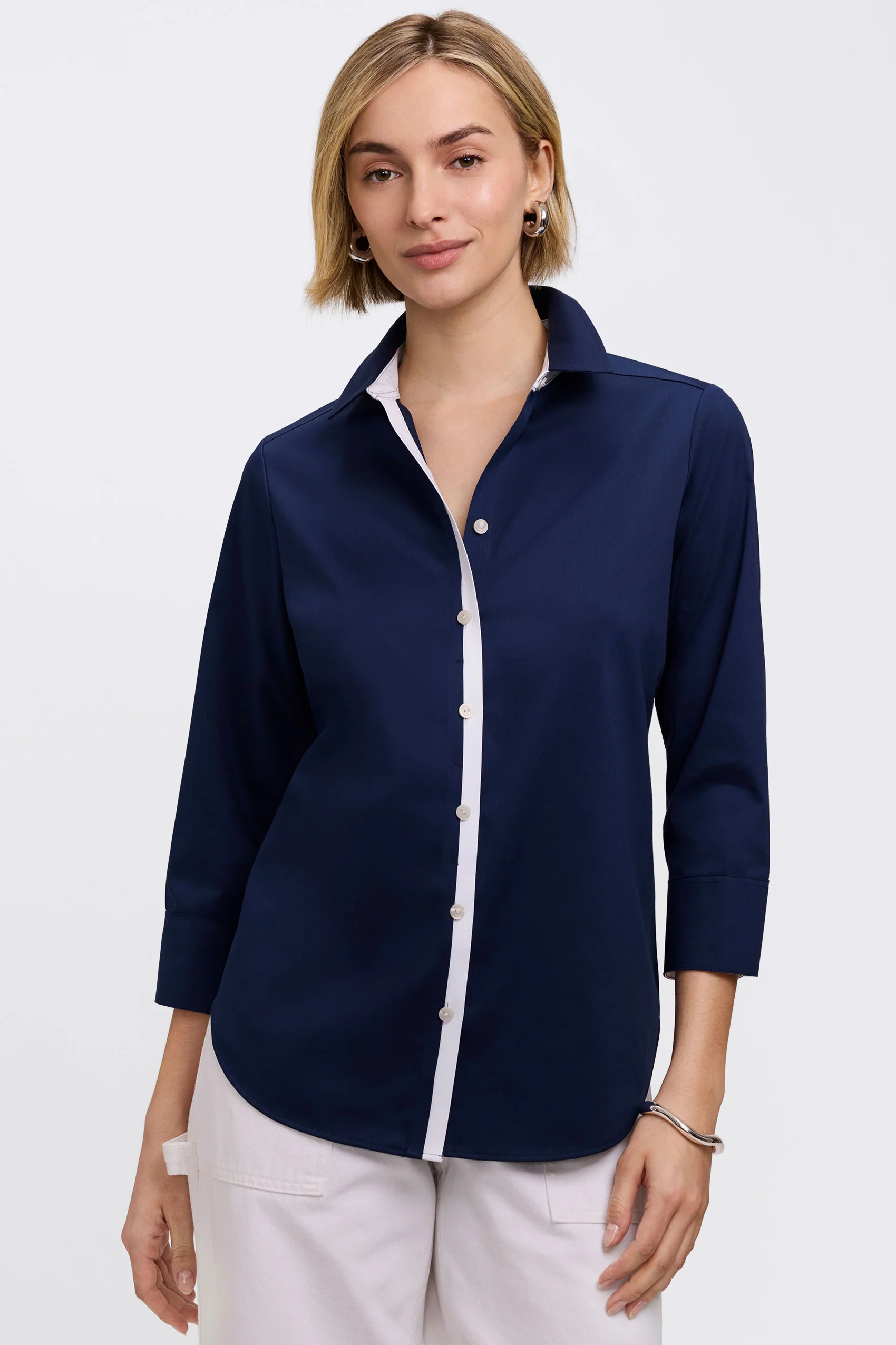 Charlie White Trim 3/4 Sleeve Shirt - Image 6