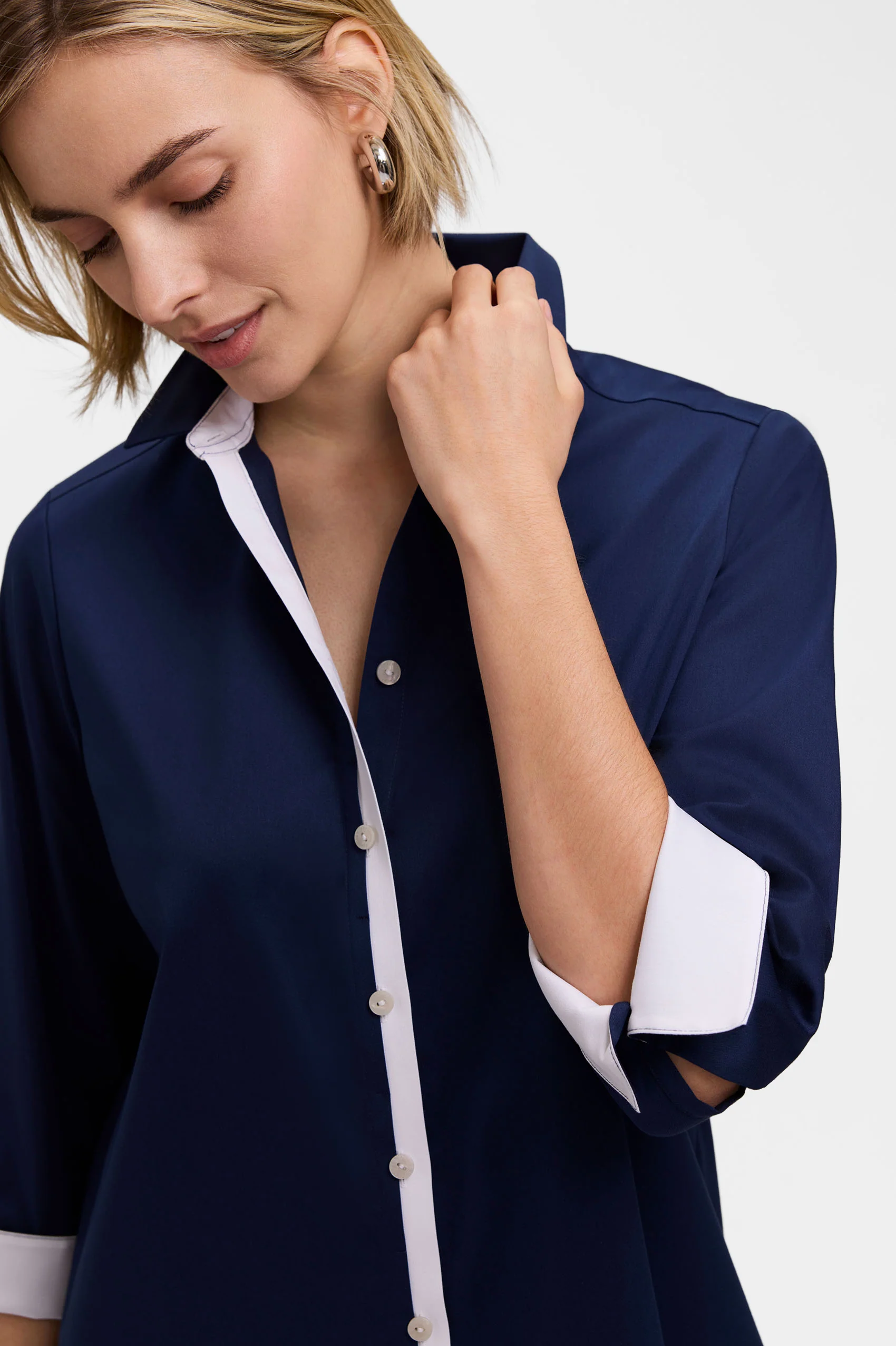 Charlie White Trim 3/4 Sleeve Shirt - Image 9