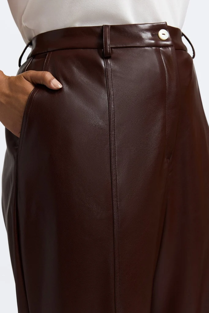 Ciara Plus Vegan Leather Wide Leg Trouser - Image 3