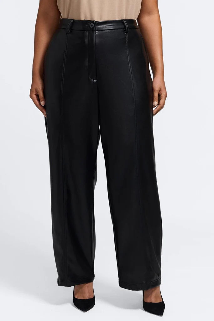 Ciara Plus Vegan Leather Wide Leg Trouser - Image 5