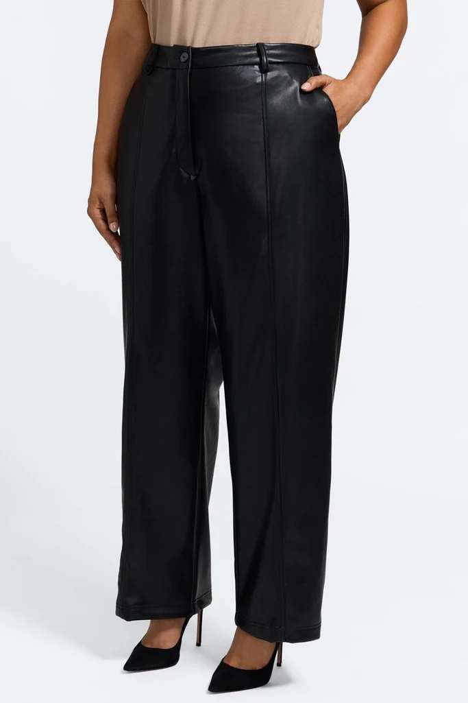 Ciara Plus Vegan Leather Wide Leg Trouser - Image 6