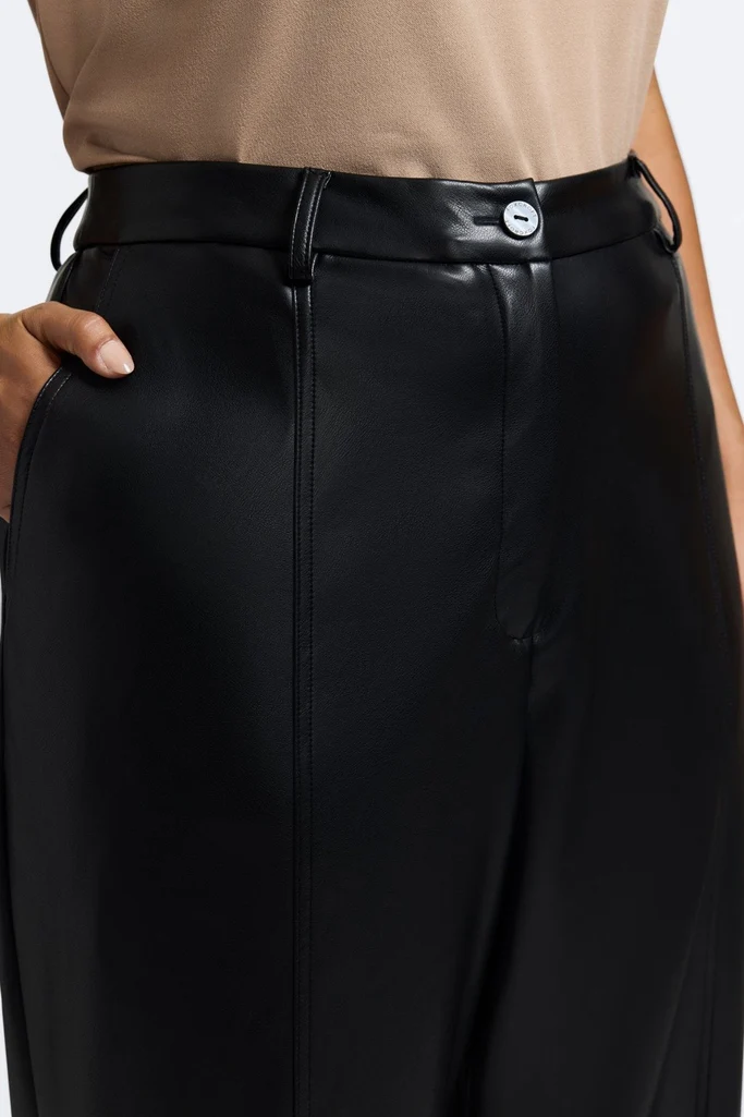 Ciara Plus Vegan Leather Wide Leg Trouser - Image 7