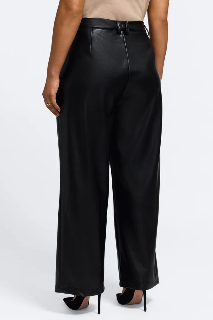 Ciara Plus Vegan Leather Wide Leg Trouser - Image 8