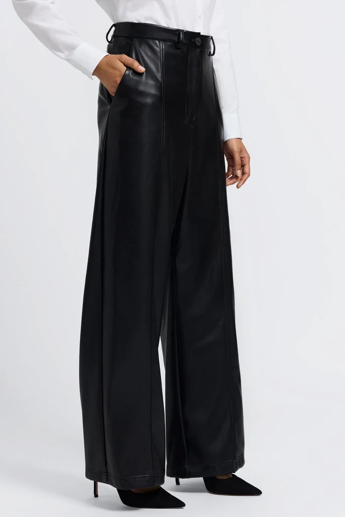 Ciara Vegan Leather Wide Leg Trouser - Image 3