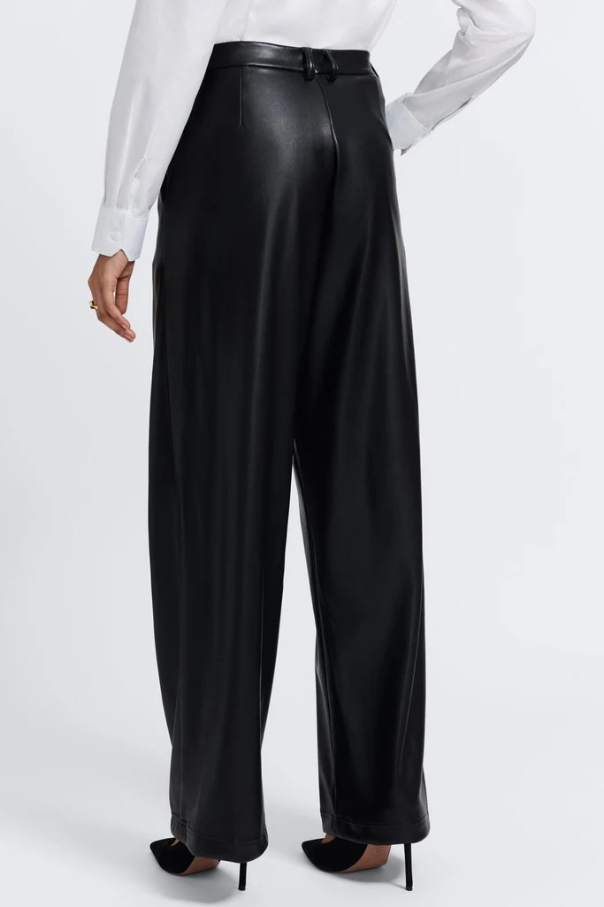 Ciara Vegan Leather Wide Leg Trouser - Image 4