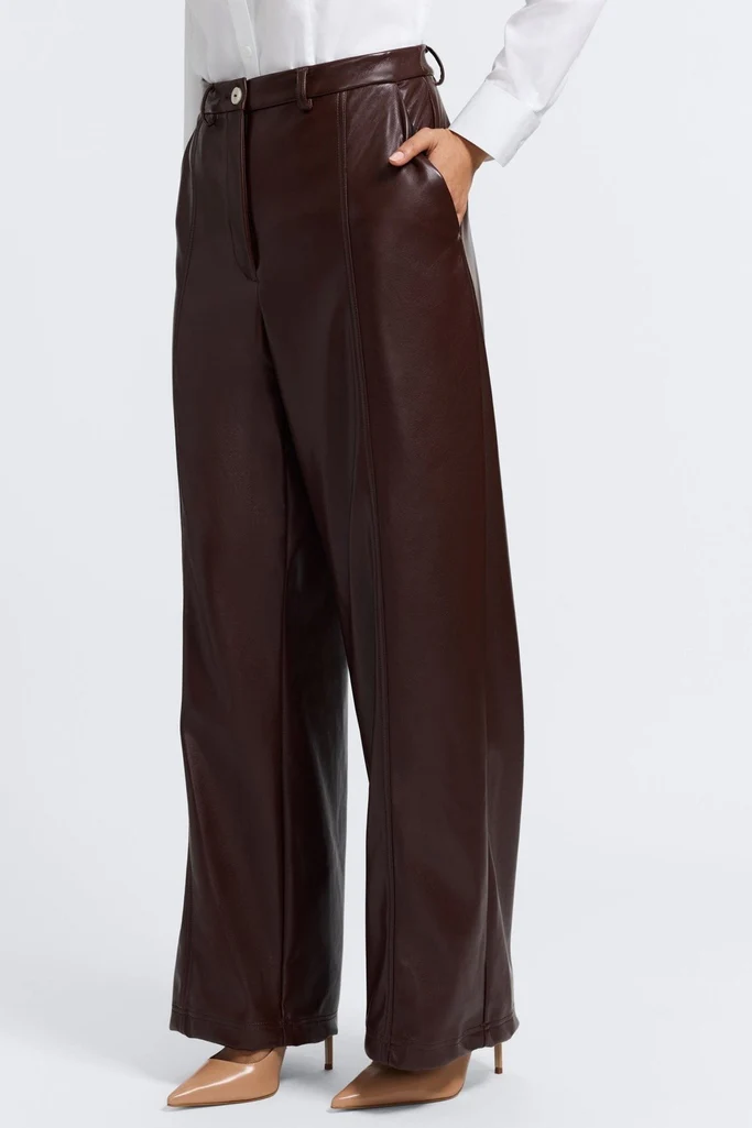 Ciara Vegan Leather Wide Leg Trouser - Image 8