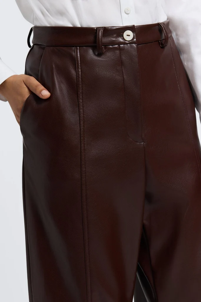 Ciara Vegan Leather Wide Leg Trouser - Image 9