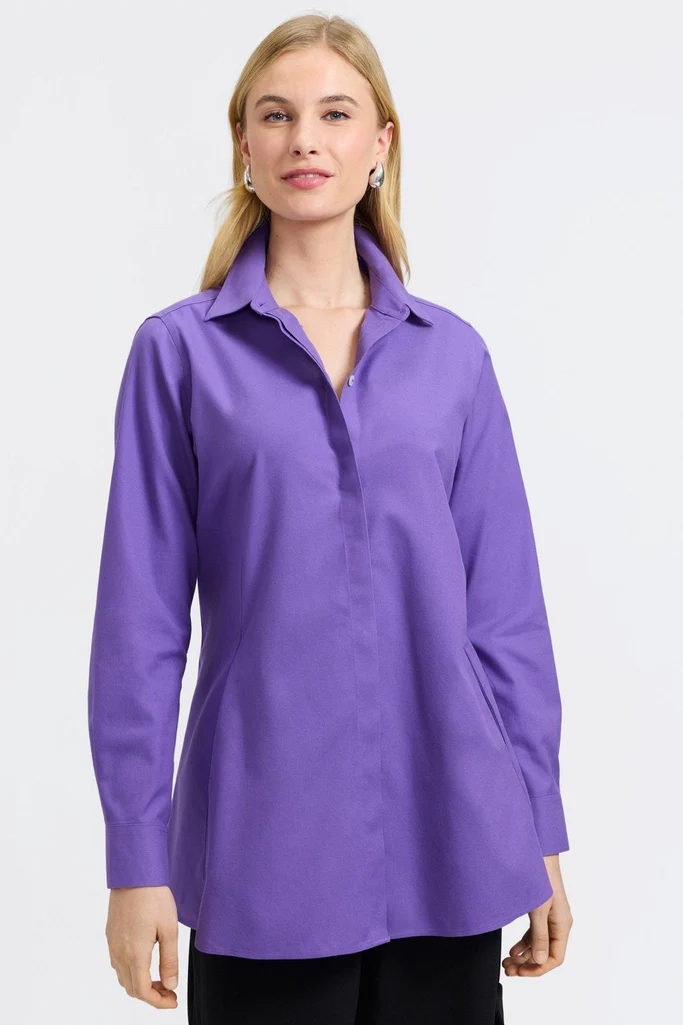 Cici No Iron Pinpoint Long Sleeve Tunic - Image 18