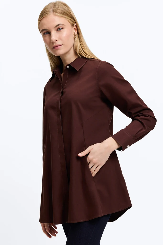 Cici No Iron Pinpoint Long Sleeve Tunic - Image 22
