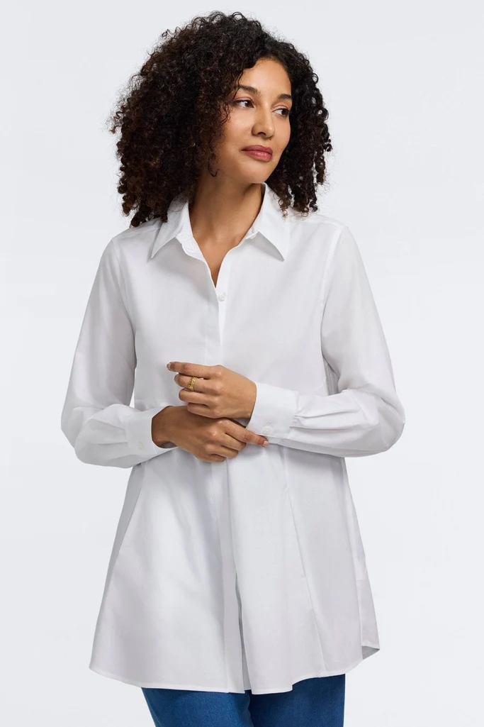 Cici No Iron Pinpoint Long Sleeve Tunic - Image 4