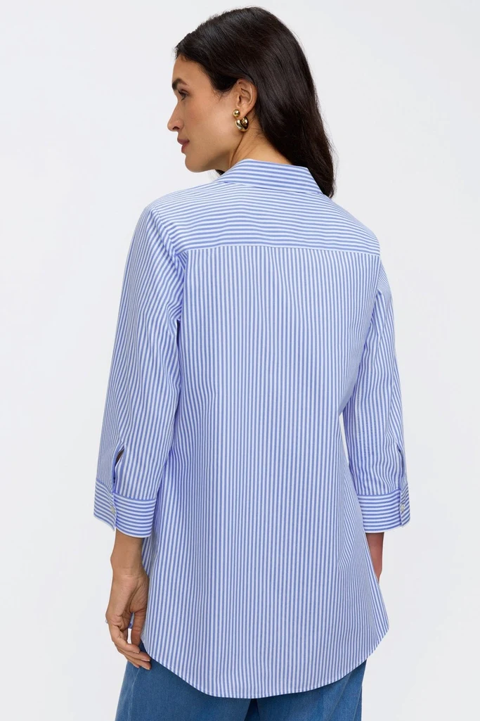 Cici No Iron Pinpoint Striped 3/4 Sleeve Tunic - Image 13