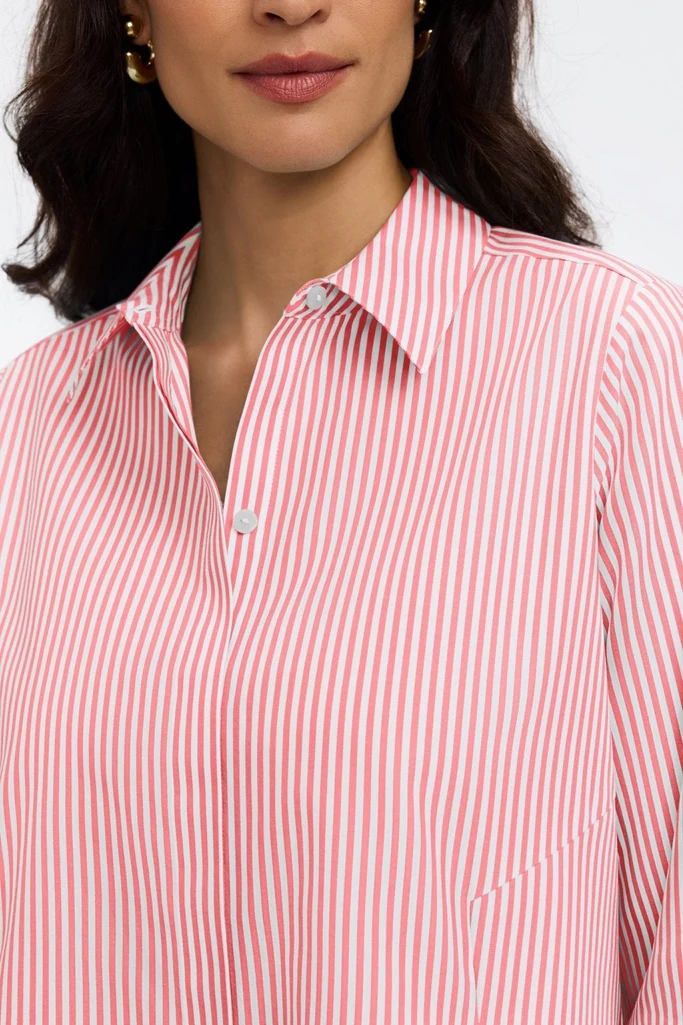 Cici No Iron Pinpoint Striped 3/4 Sleeve Tunic - Image 15
