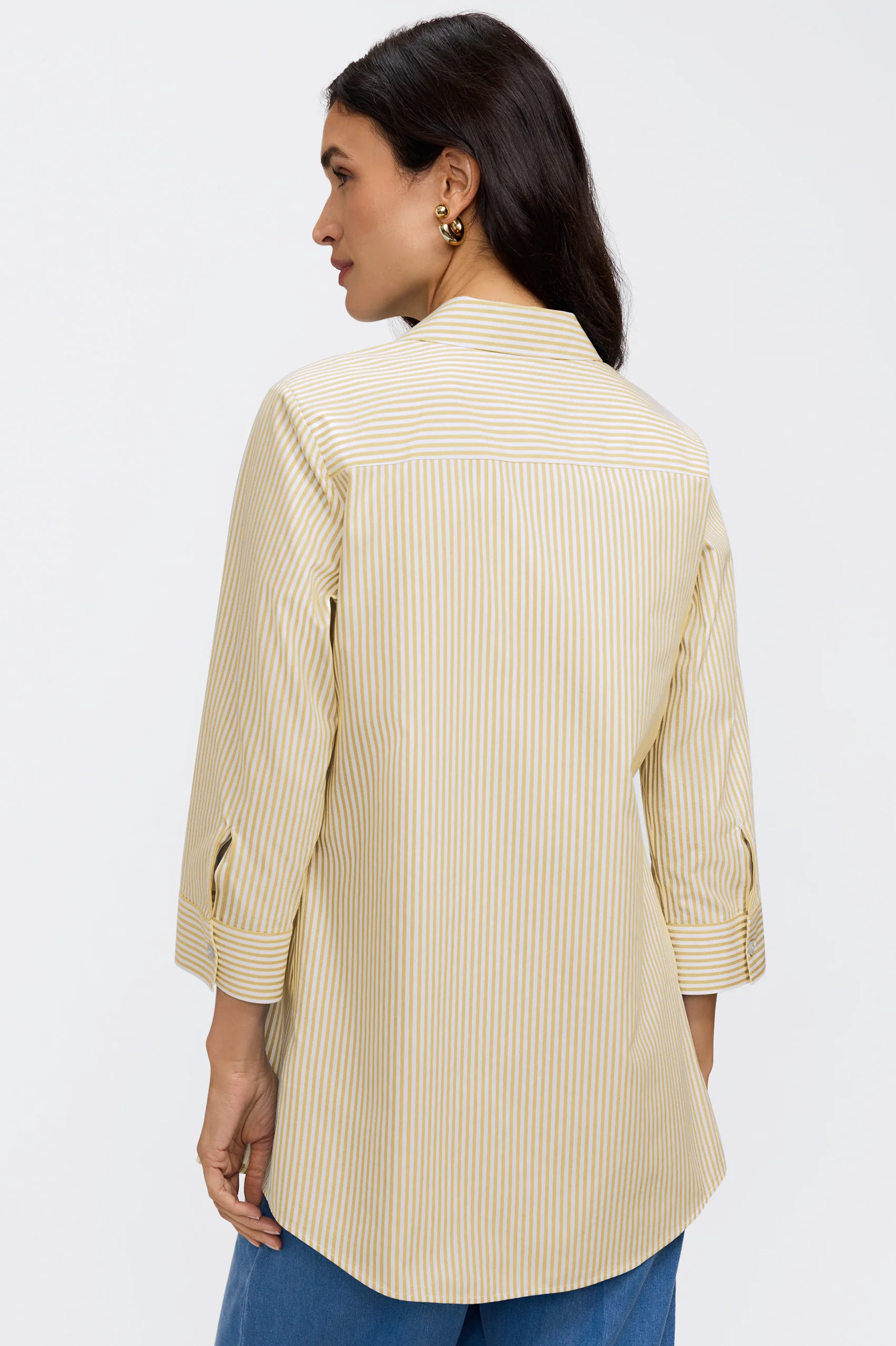 Cici No Iron Pinpoint Striped 3/4 Sleeve Tunic - Image 25