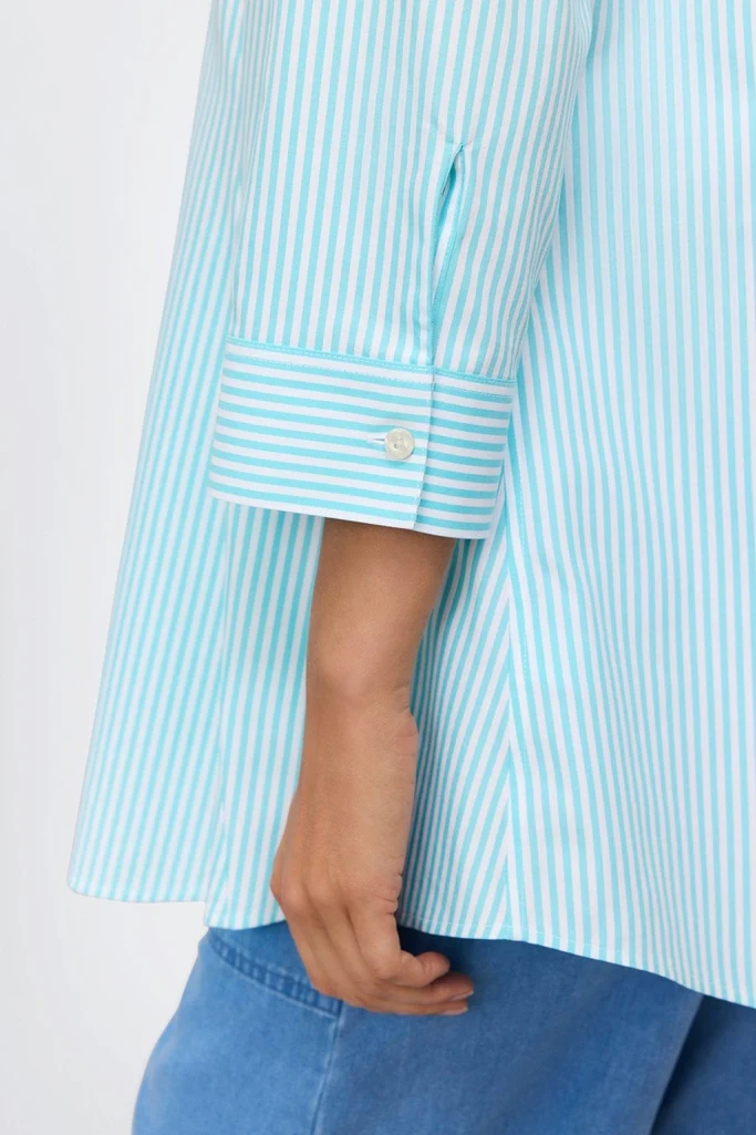 Cici No Iron Pinpoint Striped 3/4 Sleeve Tunic - Image 3