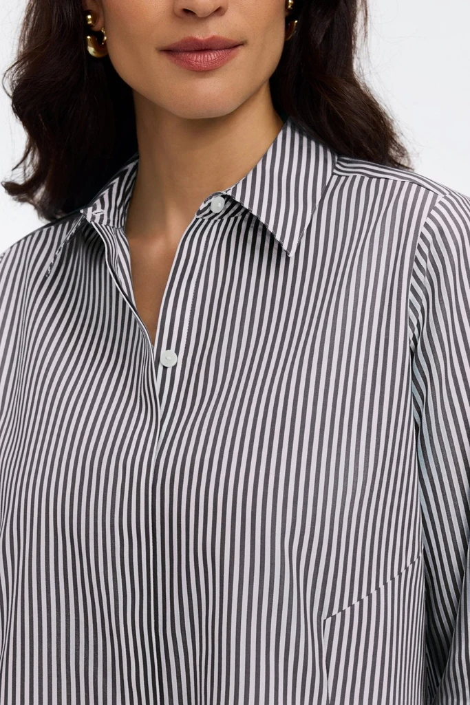 Cici No Iron Pinpoint Striped 3/4 Sleeve Tunic - Image 7