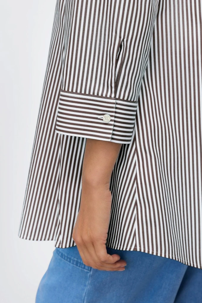 Cici No Iron Pinpoint Striped 3/4 Sleeve Tunic - Image 8