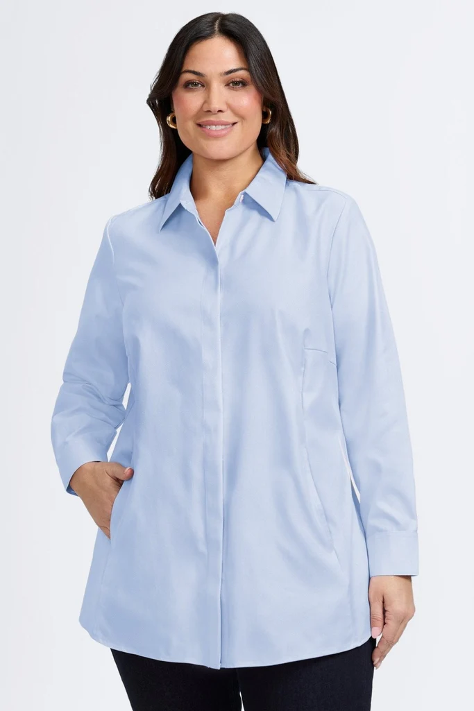 Cici Plus Cavalry Twill Long Sleeve Tunic - Image 10