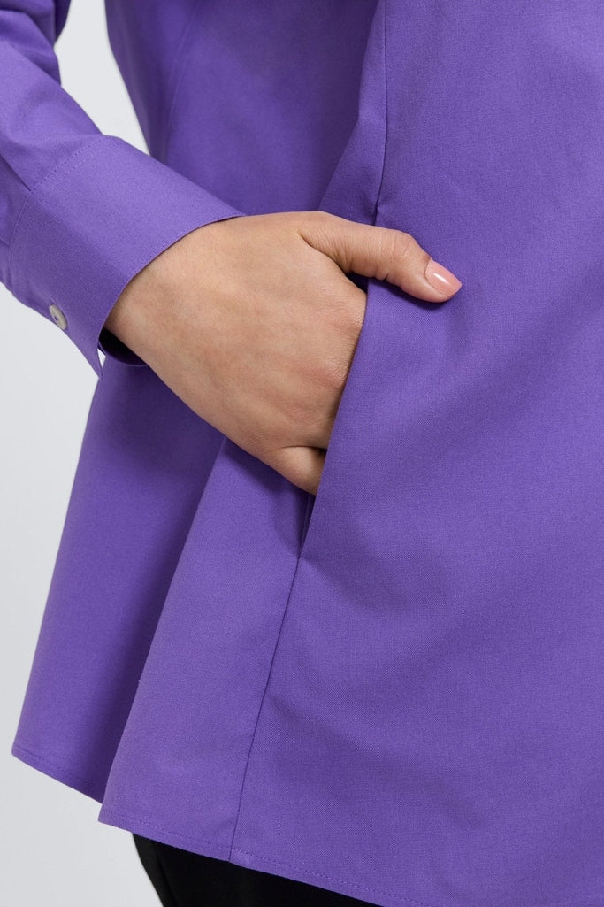 Cici Plus No Iron Pinpoint Long Sleeve Tunic - Image 13