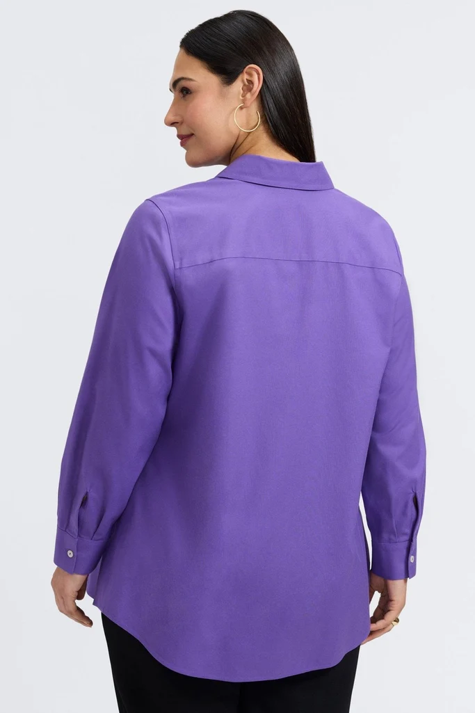 Cici Plus No Iron Pinpoint Long Sleeve Tunic - Image 14