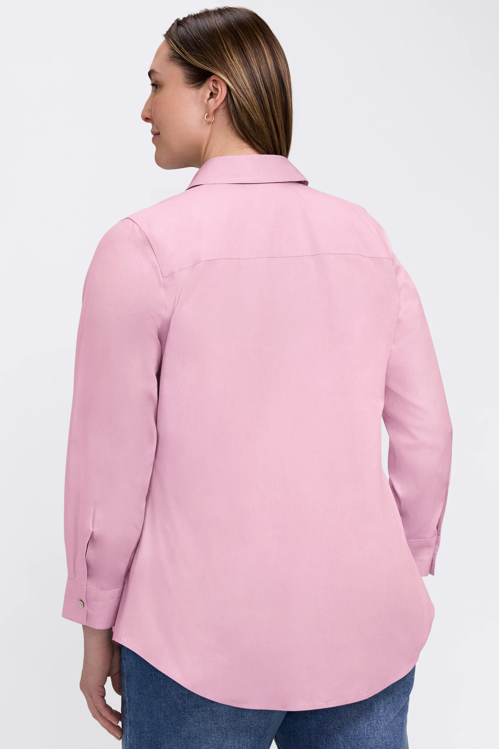 Cici Plus No Iron Pinpoint Long Sleeve Tunic - Image 16