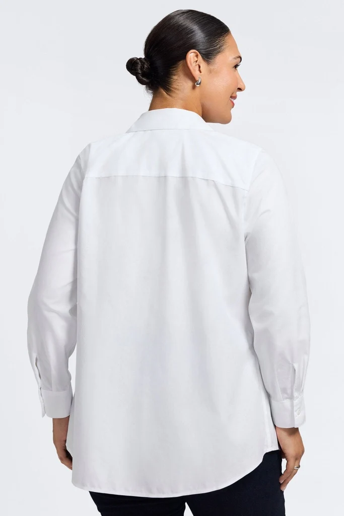 Cici Plus No Iron Pinpoint Long Sleeve Tunic - Image 21