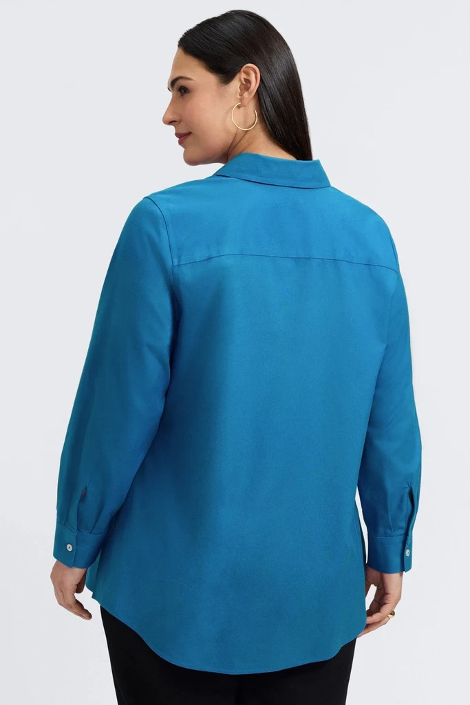 Cici Plus No Iron Pinpoint Long Sleeve Tunic - Image 4