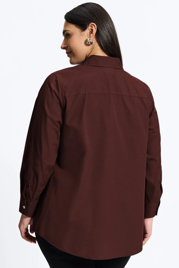Cici Plus No Iron Pinpoint Long Sleeve Tunic - Image 9
