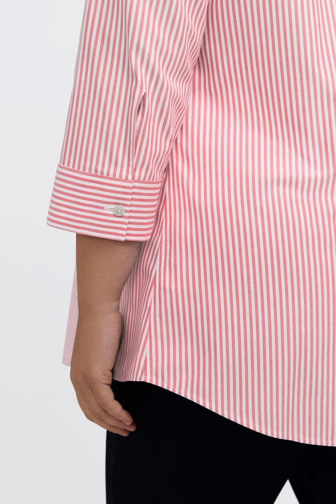 Cici Plus No Iron Pinpoint Striped 3/4 Sleeve Tunic - Image 14