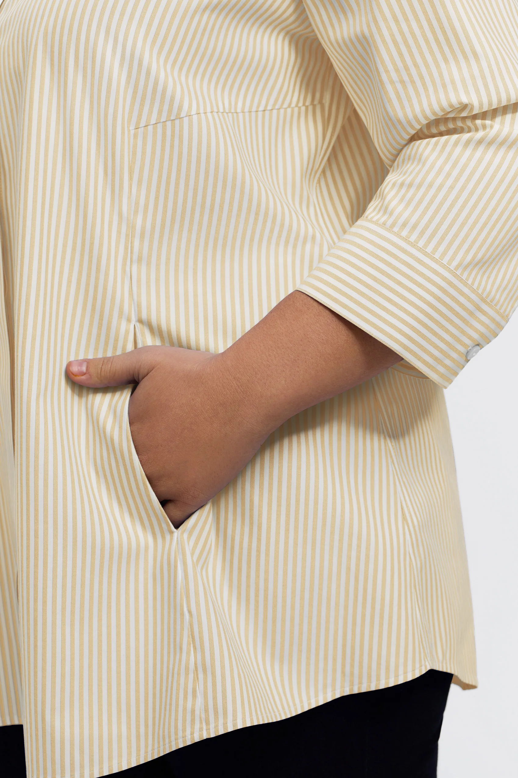 Cici Plus No Iron Pinpoint Striped 3/4 Sleeve Tunic - Image 17