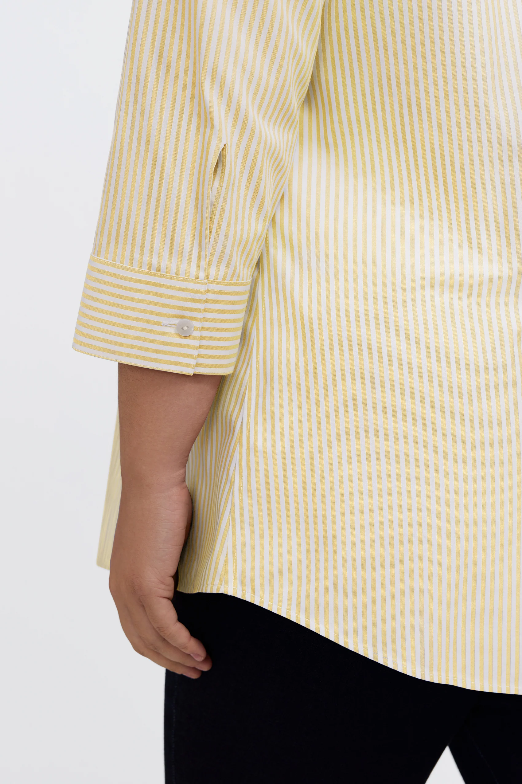 Cici Plus No Iron Pinpoint Striped 3/4 Sleeve Tunic - Image 19