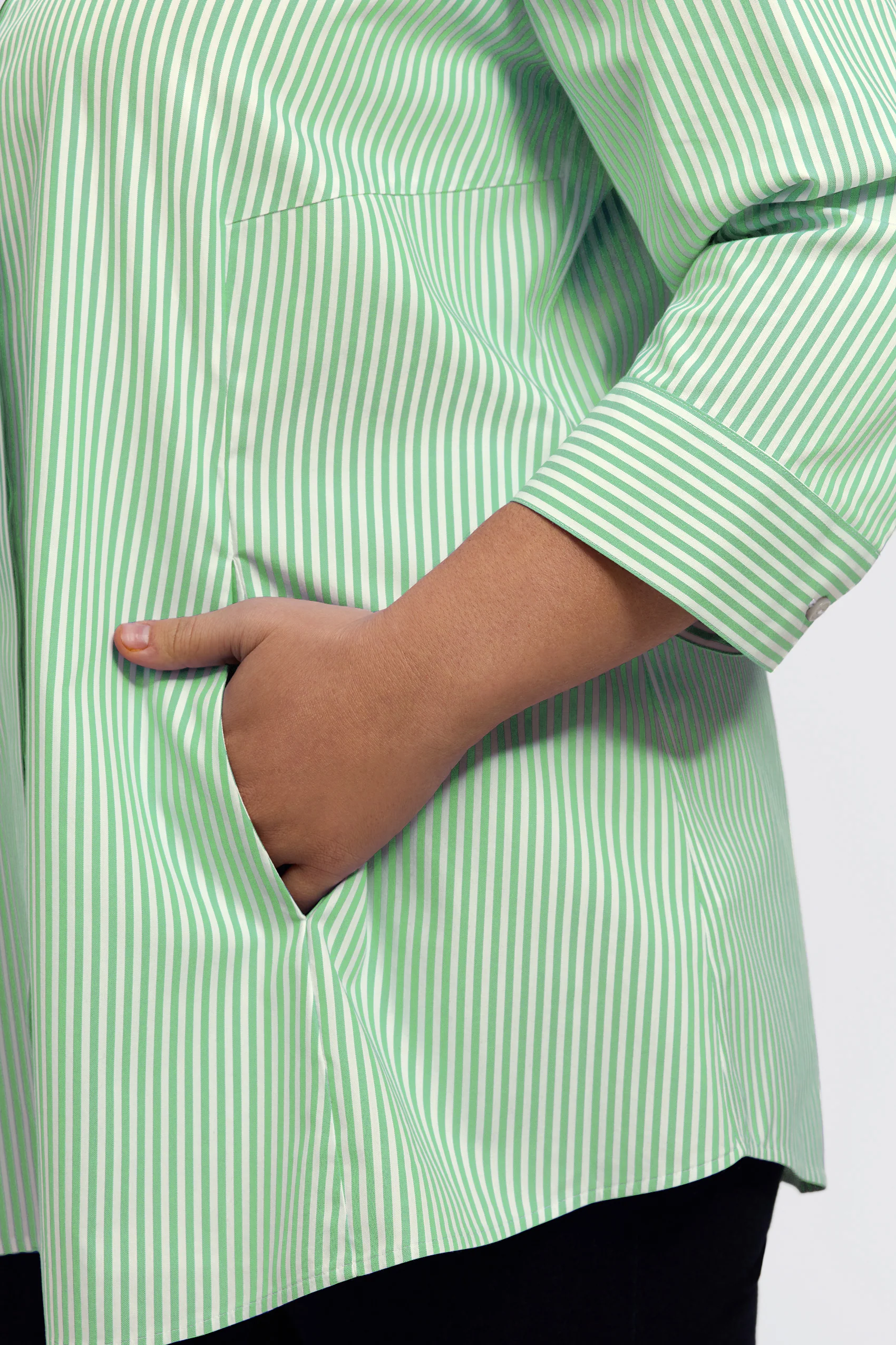 Cici Plus No Iron Pinpoint Striped 3/4 Sleeve Tunic - Image 21