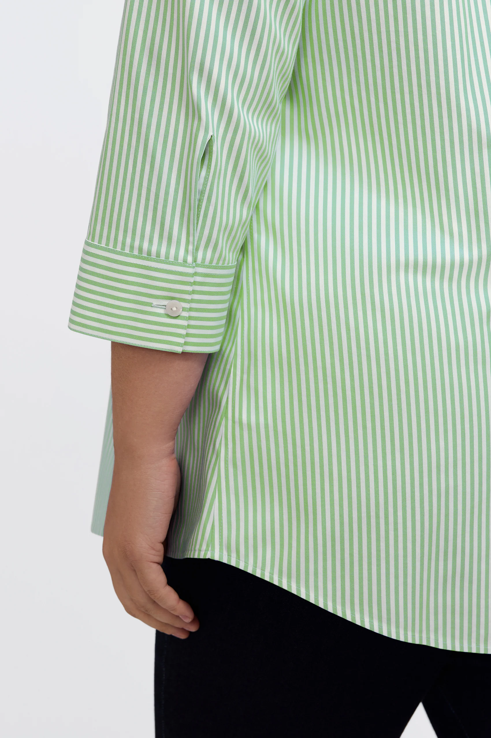 Cici Plus No Iron Pinpoint Striped 3/4 Sleeve Tunic - Image 23