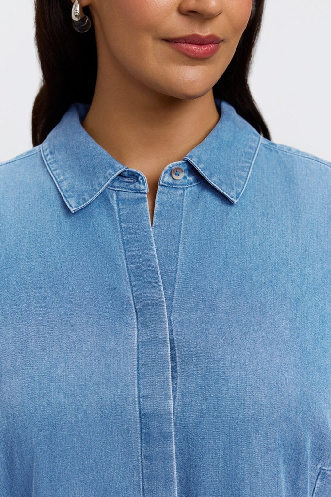 Cici Plus Tencel® Denim 3/4 Sleeve Shirt - Image 6