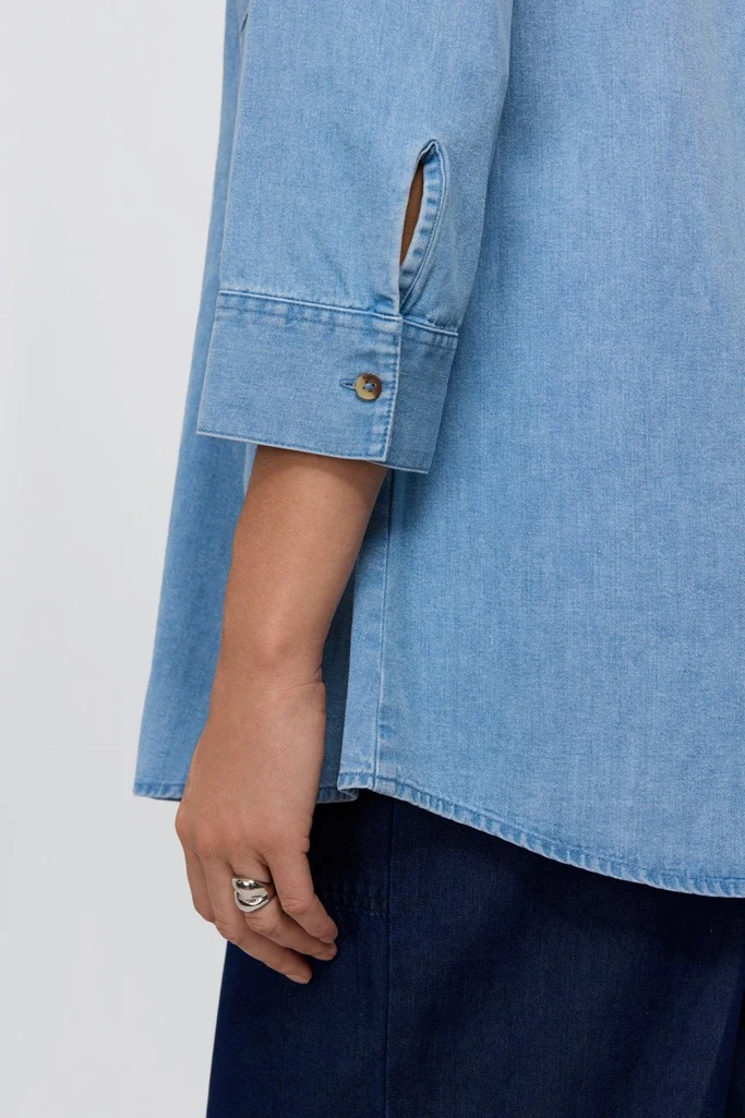 Cici Tencel® Denim 3/4 Sleeve Shirt - Image 4