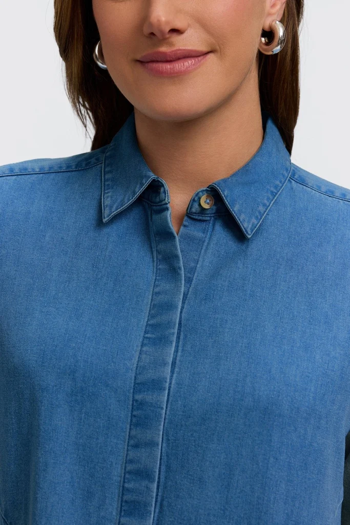 Cici Tencel® Denim 3/4 Sleeve Shirt - Image 8