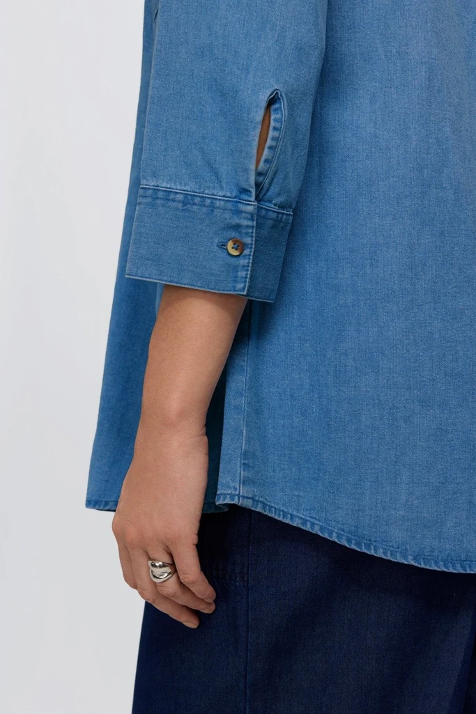 Cici Tencel® Denim 3/4 Sleeve Shirt - Image 9