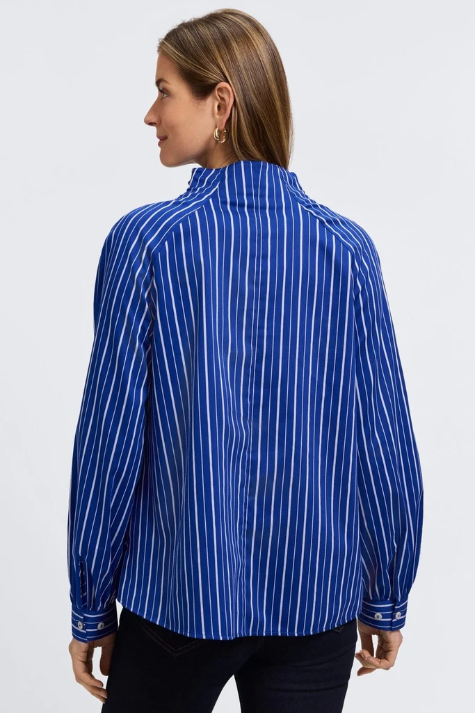 Daphne Classic Wide Stripe Long Sleeve Popover Shirt - Image 4